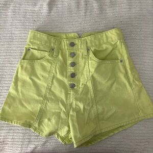 Levi's Lime Green High-Waisted Women's Shorts